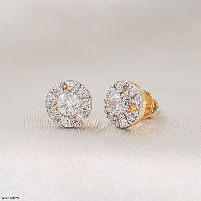 The Diamond Cluster Studs 14K Yellow Gold