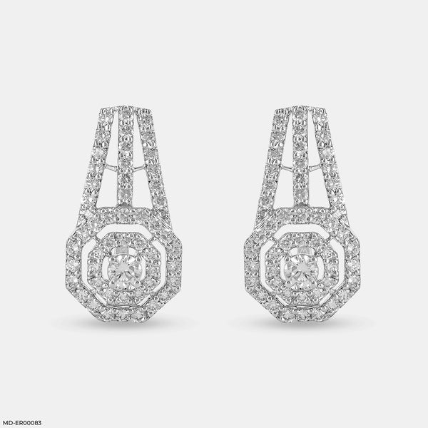 Classic Diamond Earrings Platinum 950