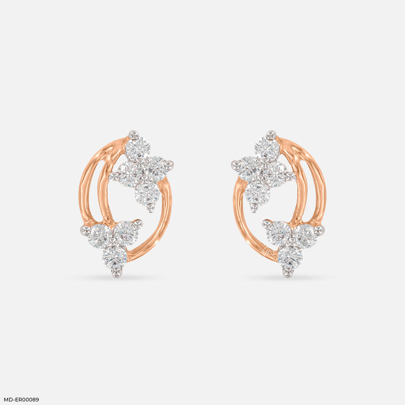Golden Blossom earring 14K White Gold