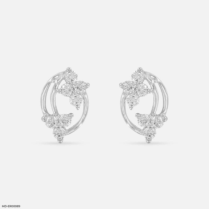 Golden Blossom earring 14K White Gold