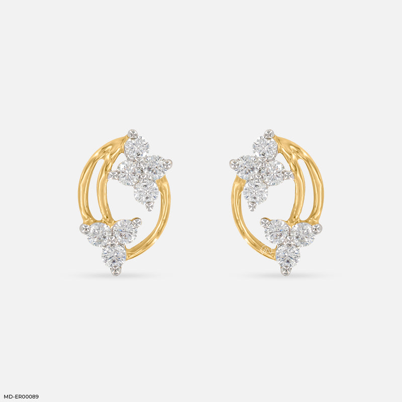 Golden Blossom earring 14K White Gold