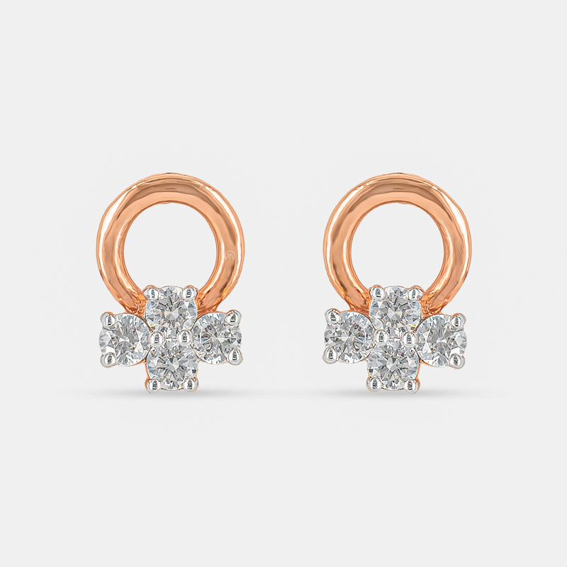 Aster Floral Earrings 14K Rose Gold