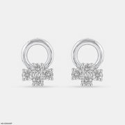 Aster Floral Earrings 9K White Gold