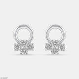 Aster Floral Earrings 14K White Gold