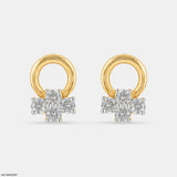 Aster Floral Earrings 14K White Gold