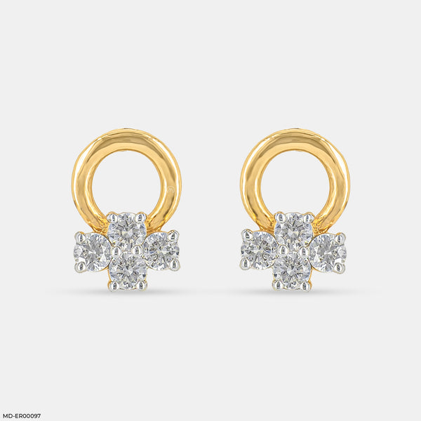 Aster Floral Earrings 18K Yellow Gold