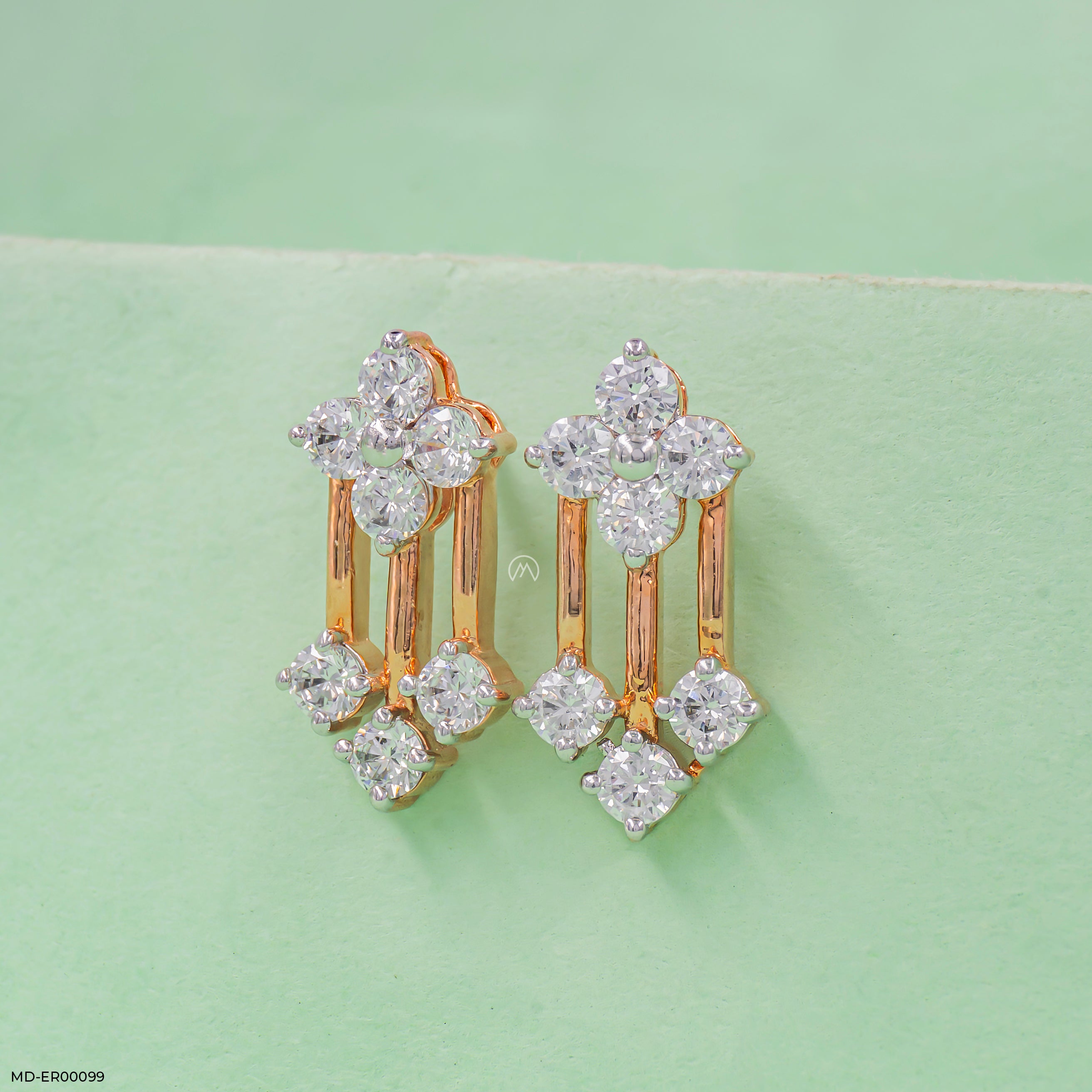 Floral Drop Earrings Platinum 950