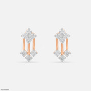 Floral Drop Earrings 9K Rose Gold