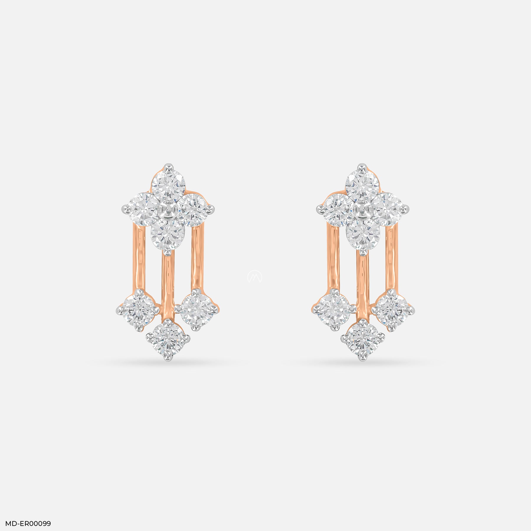 Floral Drop Earrings 14K Yellow Gold