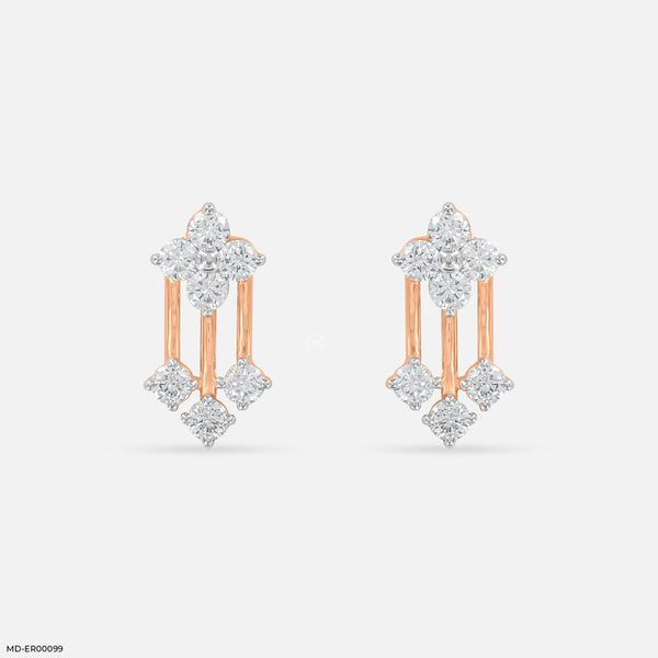 Floral Drop Earrings 14K Rose Gold