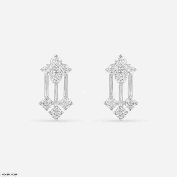 Floral Drop Earrings Platinum 950