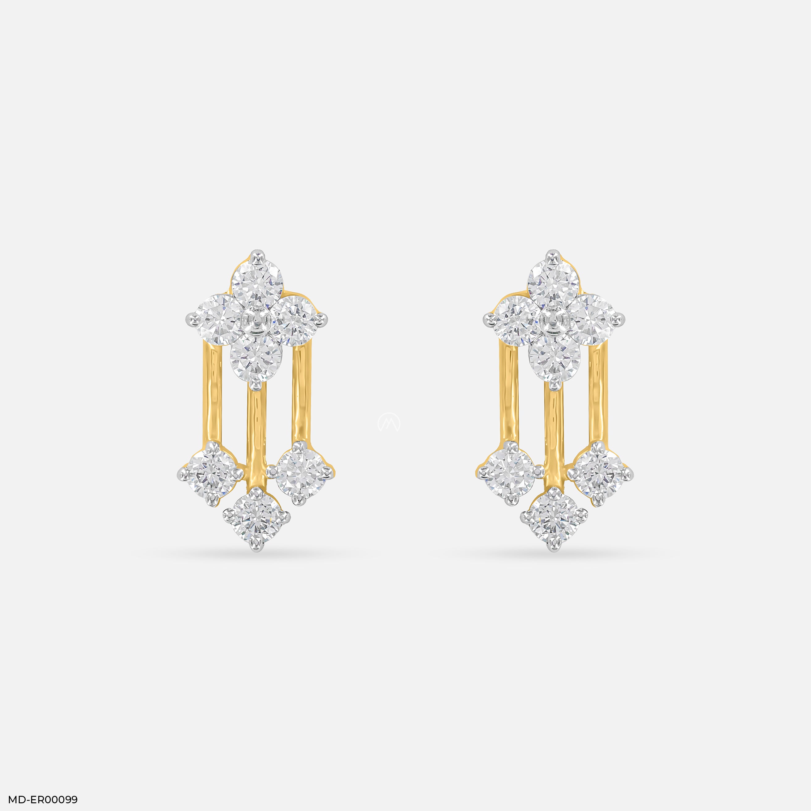 Floral Drop Earrings 14K Yellow Gold