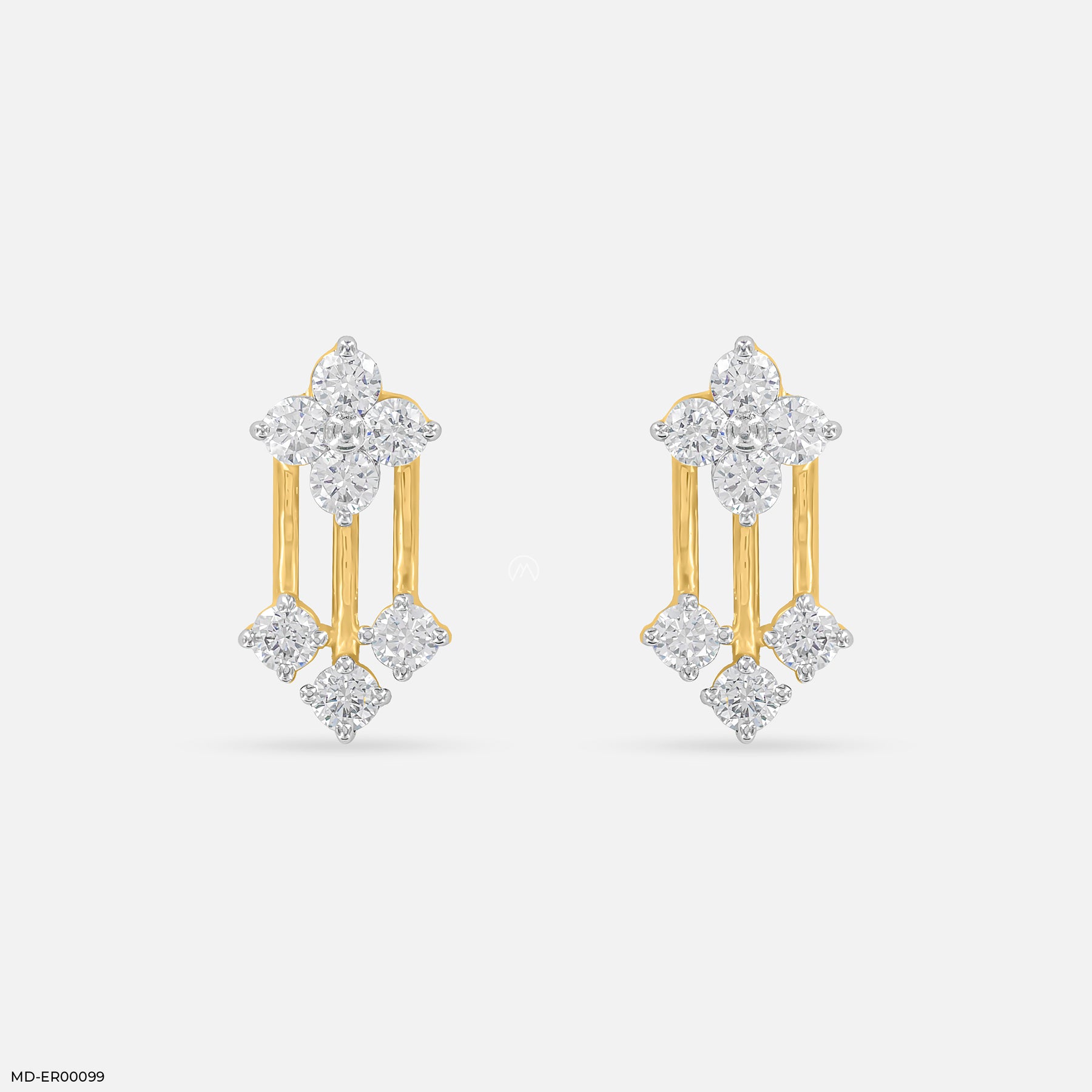 Floral Drop Earrings 14K Yellow Gold