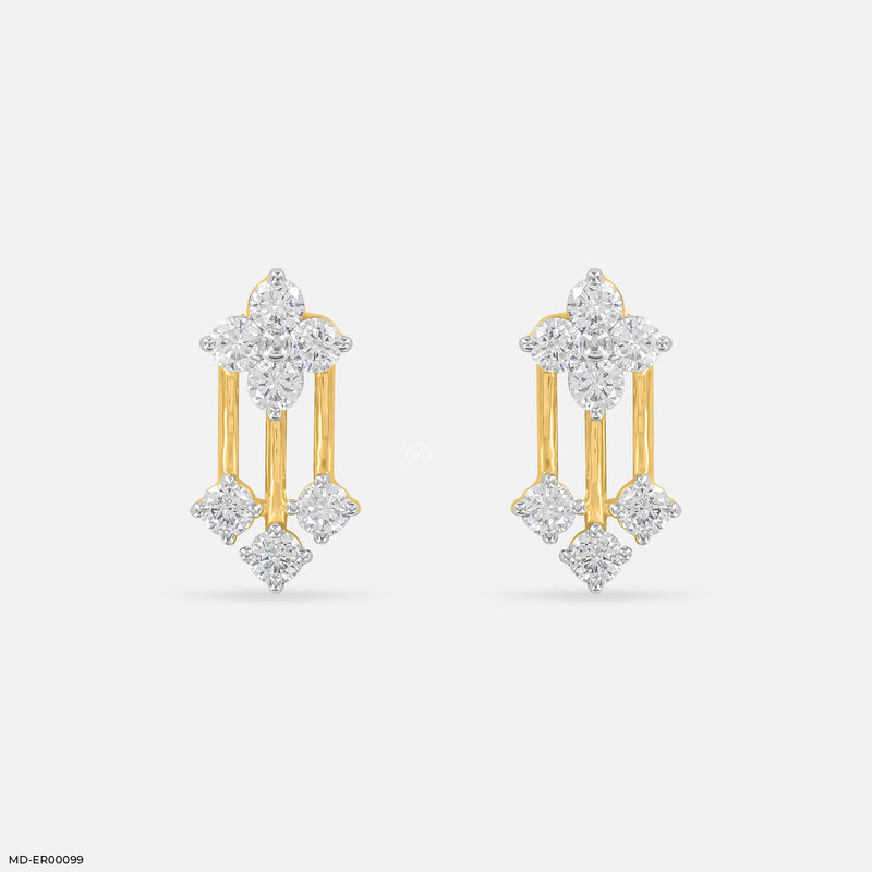 Floral Drop Earrings 14K Yellow Gold
