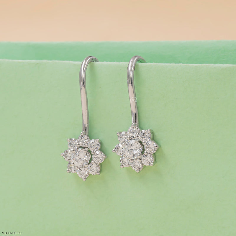 Ornate Sparkle Earrings 14K Rose Gold