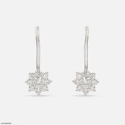 Ornate Sparkle Earrings 9K White Gold