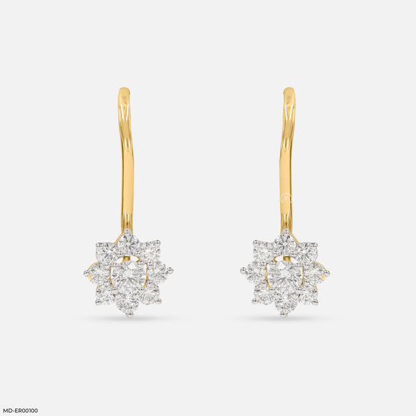 Ornate Sparkle Earrings 18K Yellow Gold