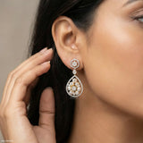 1 Carat Pearl Prism Earrings 14K White Gold