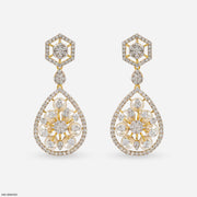 1 Carat Pearl Prism Earrings 14K Yellow Gold