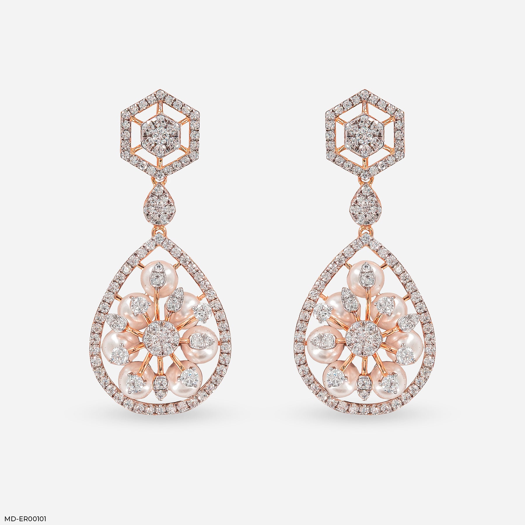 1 Carat Pearl Prism Earrings Platinum 950