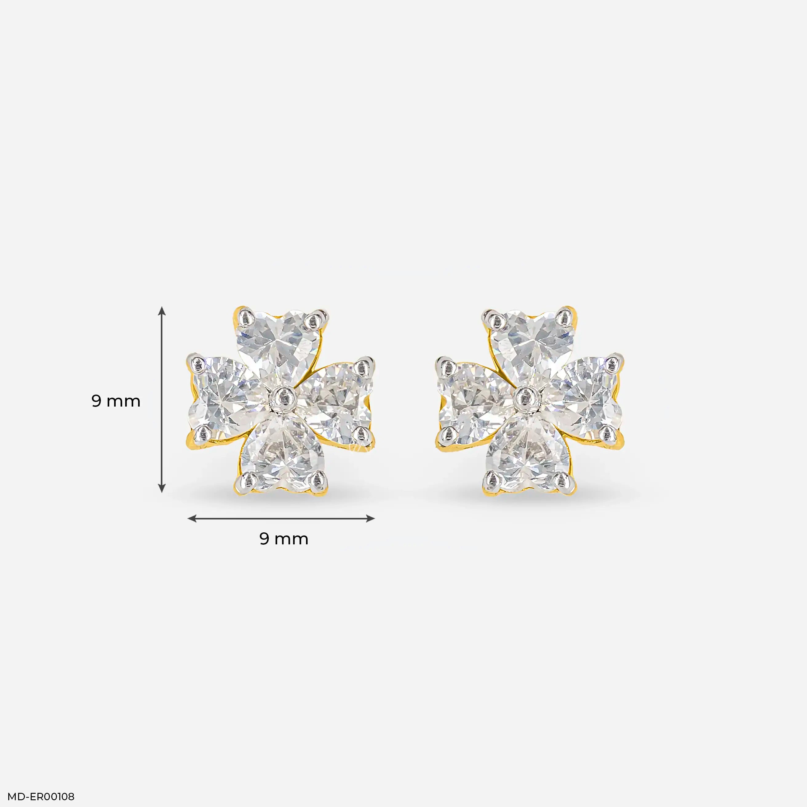 Fourever Heart Diamond Earrings 18K White Gold