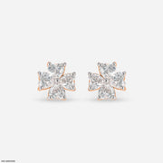 Fourever Heart Diamond Earrings 9K Rose Gold