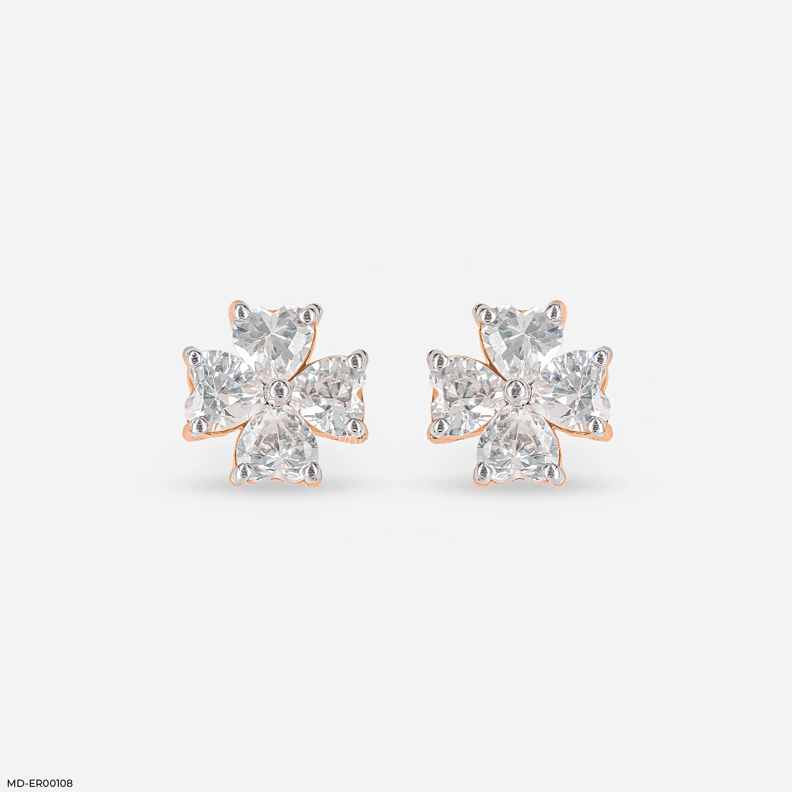 Fourever Heart Diamond Earrings 18K White Gold