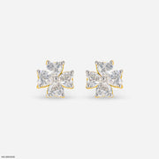 Fourever Heart Diamond Earrings 14K Yellow Gold