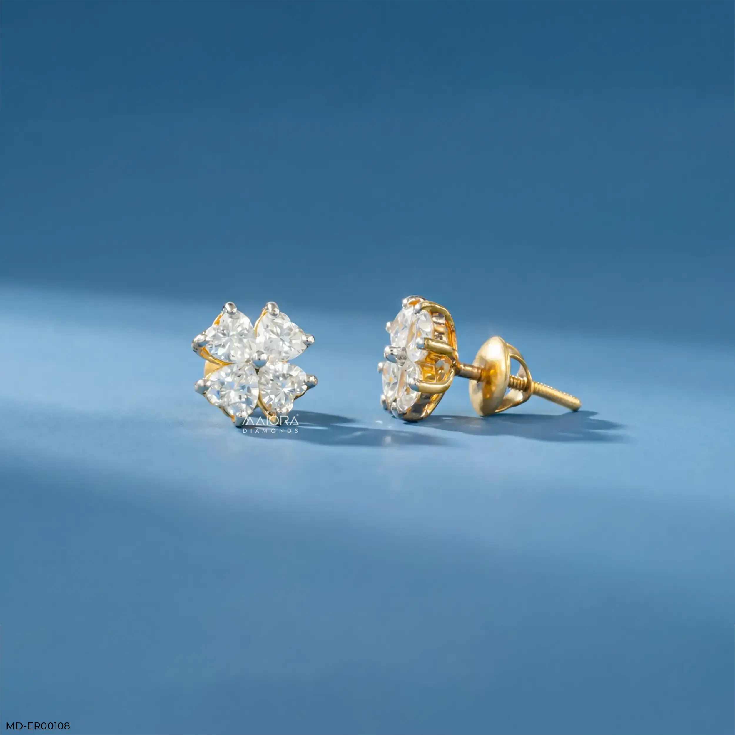 Fourever Heart Diamond Earrings 18K White Gold