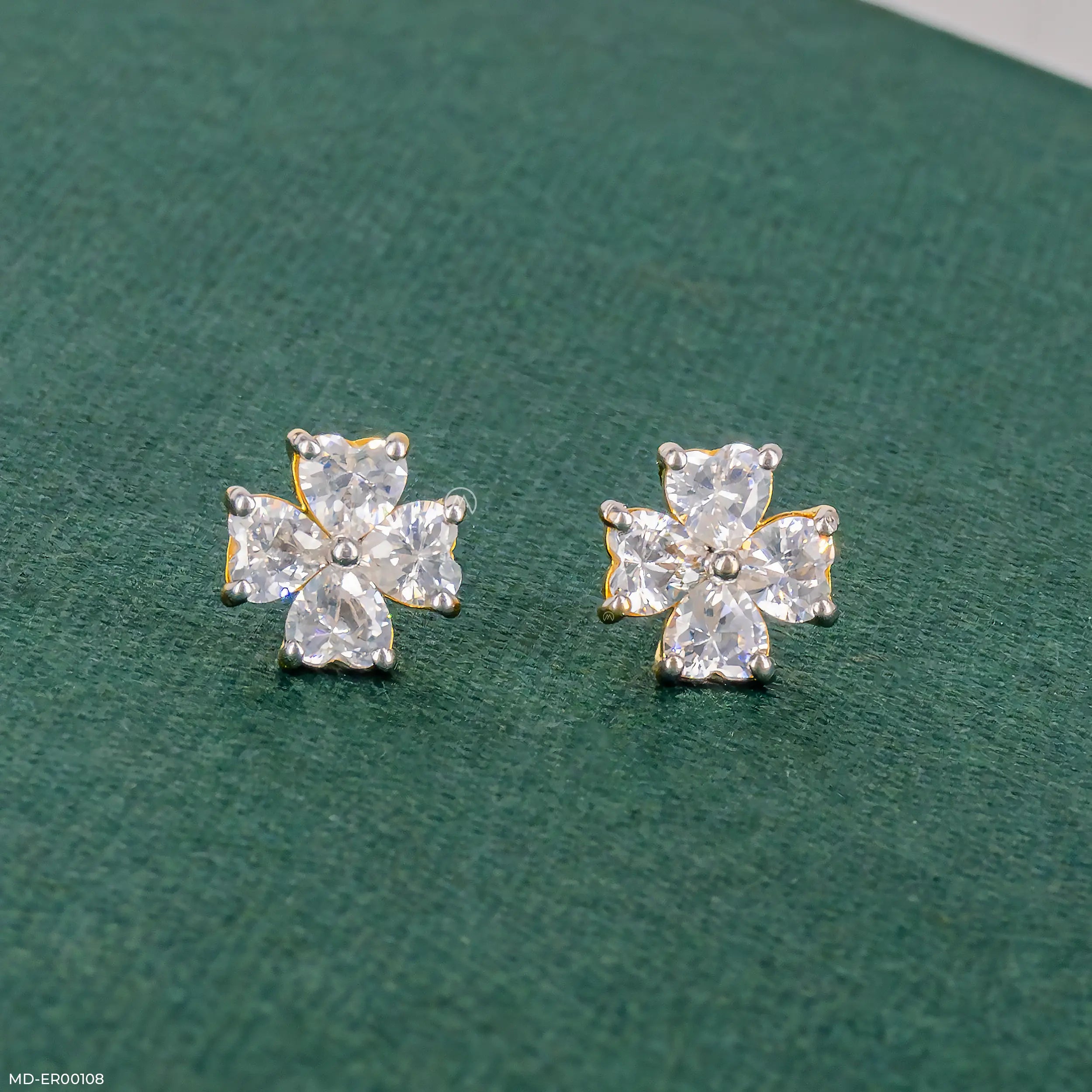 Fourever Heart Diamond Earrings 18K White Gold
