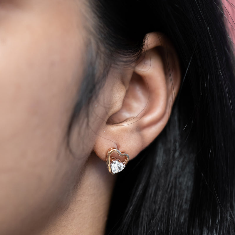 Amore Diamond Earstuds 14K Rose Gold