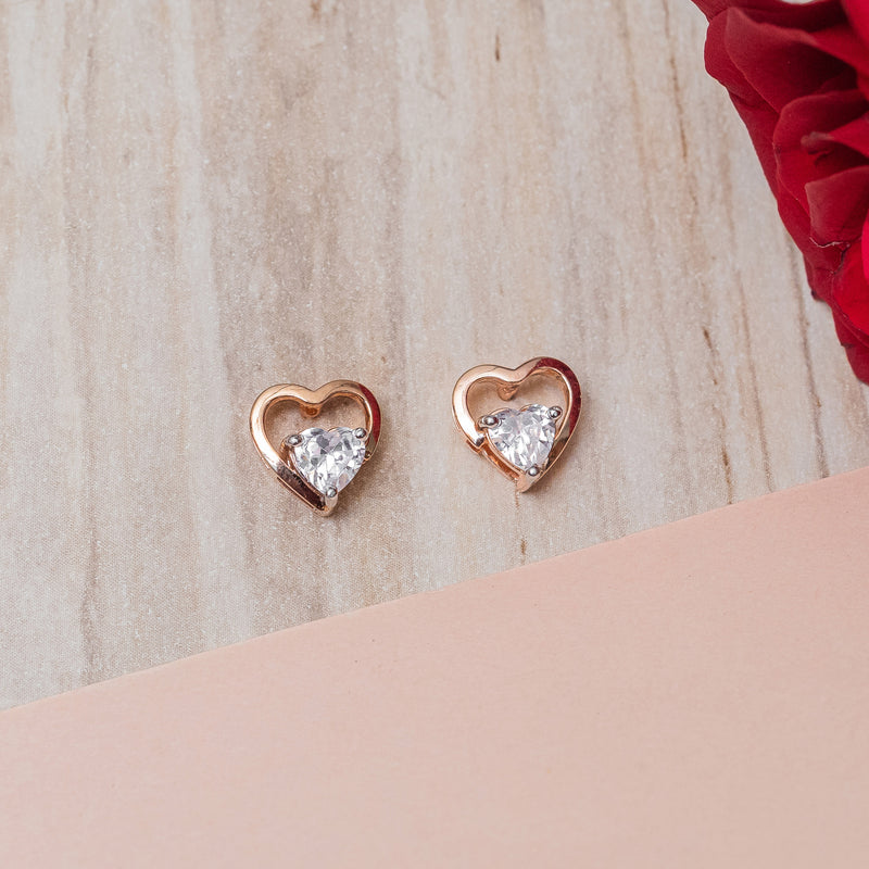 Amore Diamond Earstuds 14K Rose Gold