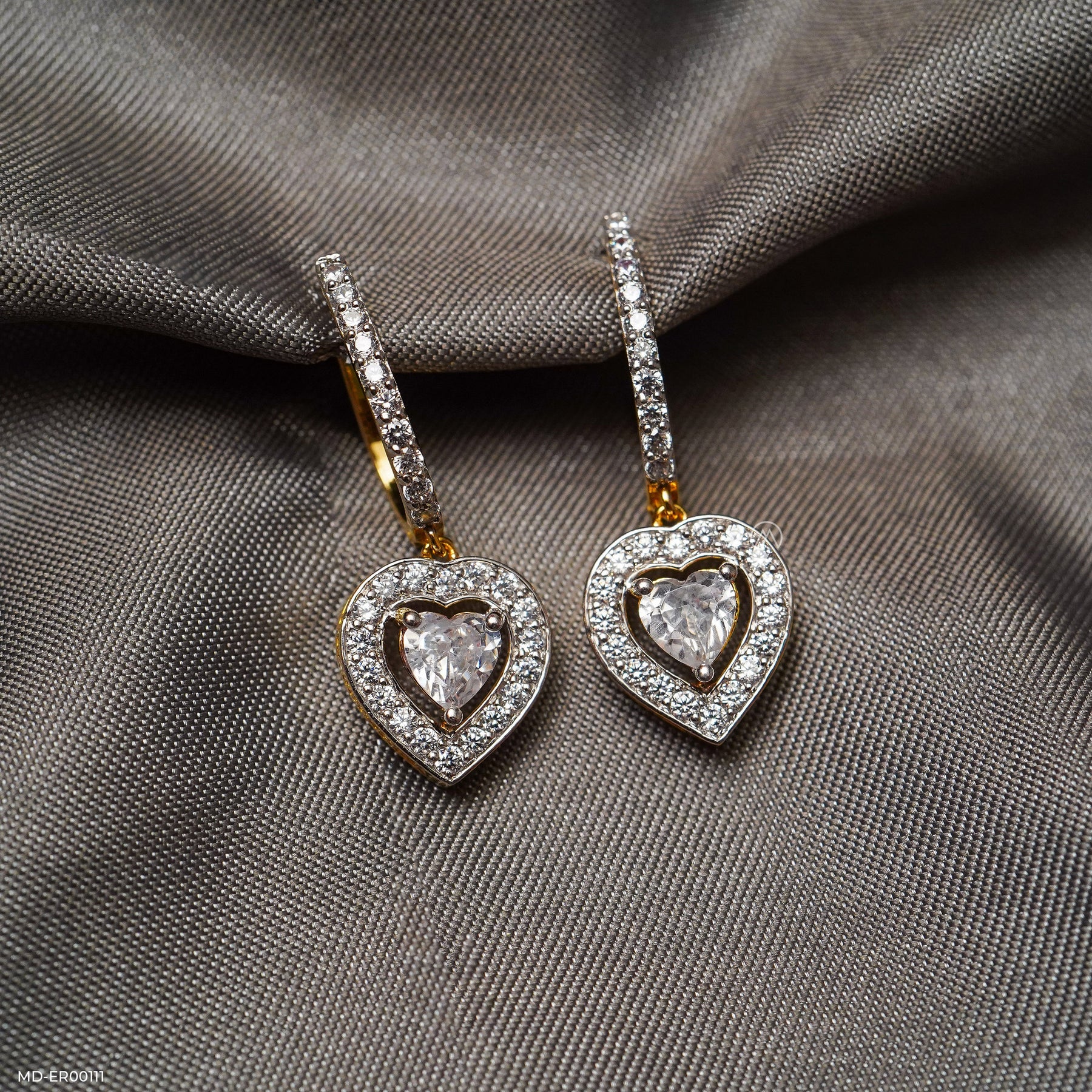 1 Carat Heart Solitaire Halo Hoops Platinum 950