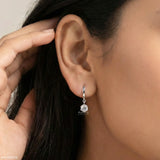 The Solitaire Drop Hoops 9K Yellow Gold