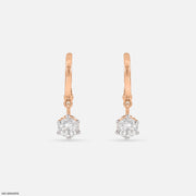 The Solitaire Drop Hoops 9K Rose Gold