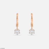 The Solitaire Drop Hoops 18K Rose Gold