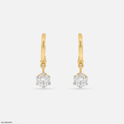 The Solitaire Drop Hoops 9K Yellow Gold