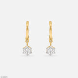 The Solitaire Drop Hoops 18K Rose Gold