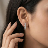 1 Carat Round Leticia Earrings 14K White Gold