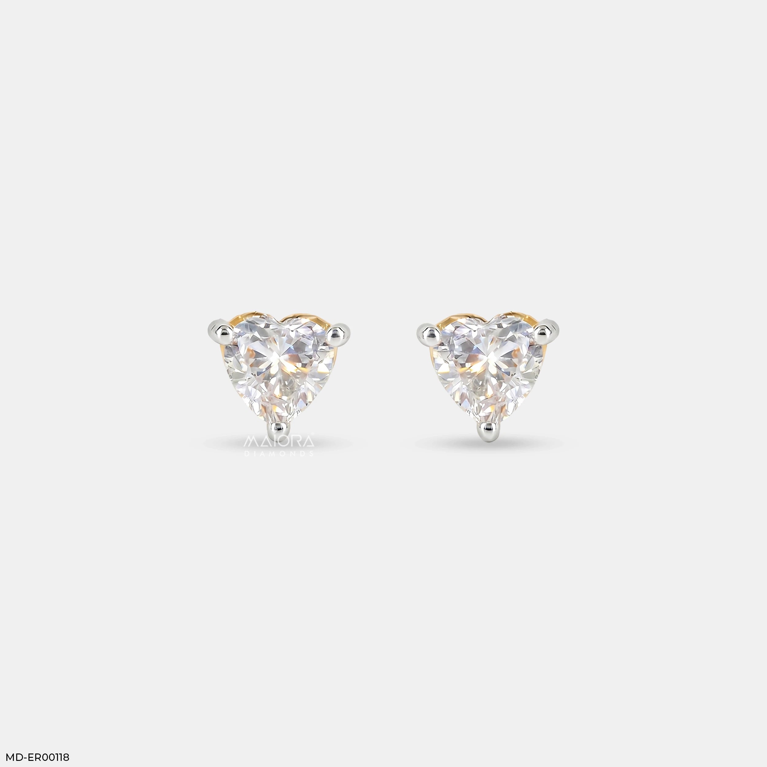 1.1 Carat Twin Hearts Earrings 9K Rose Gold