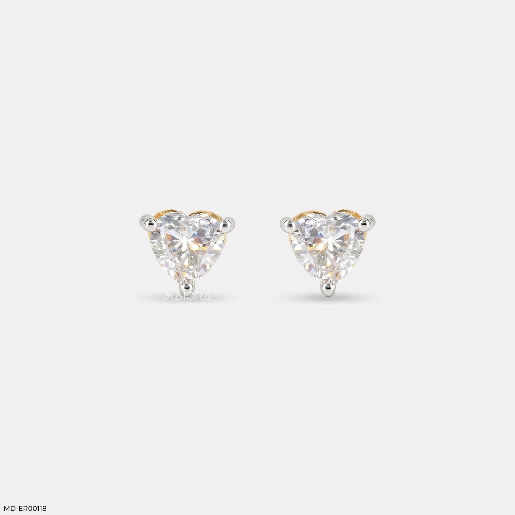 1.1 Carat Twin Hearts Earrings Platinum 950
