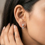 1.1 Carat Twin Hearts Earrings 14K White Gold