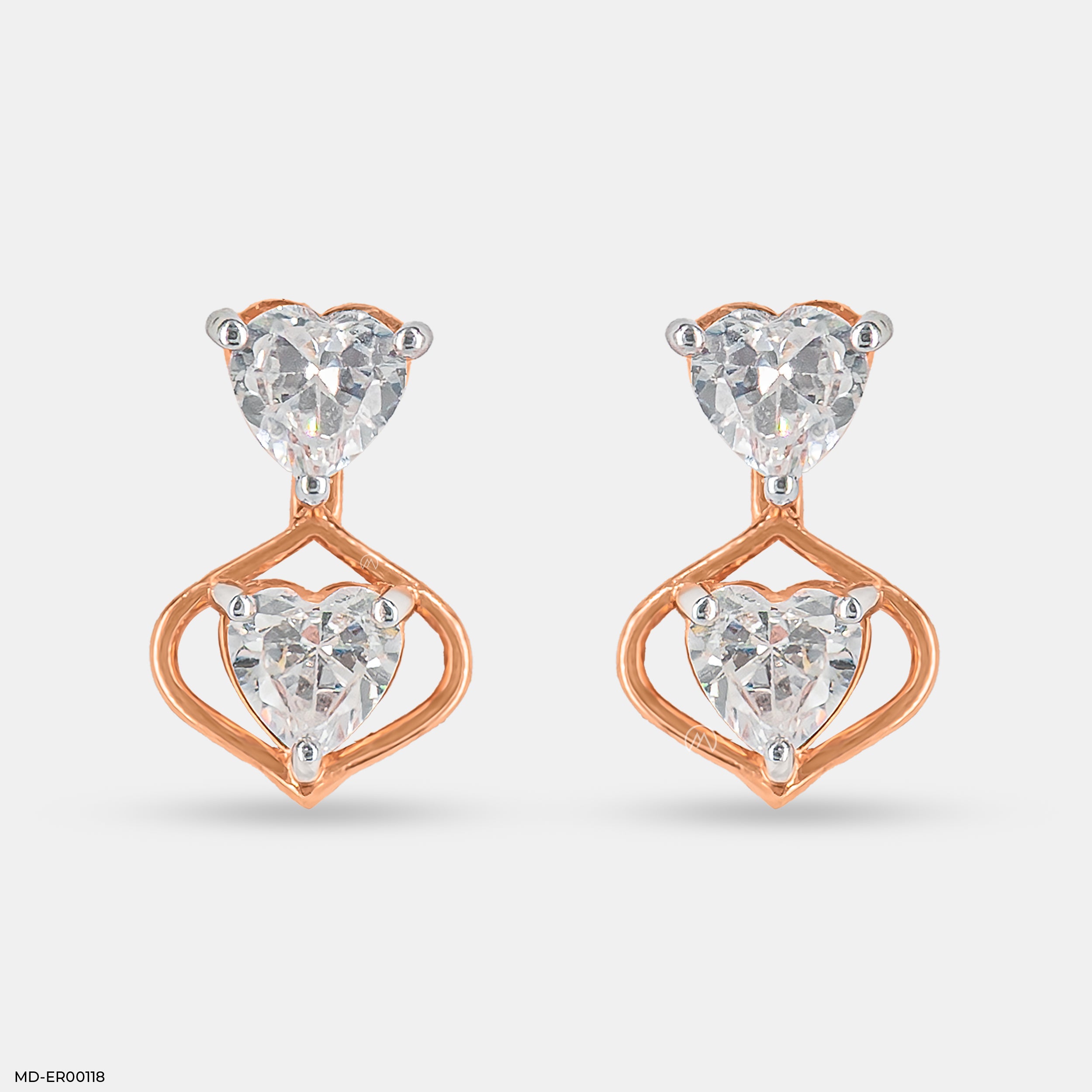 1.1 Carat Twin Hearts Earrings