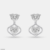 1.1 Carat Twin Hearts Earrings 14K Rose Gold