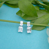 Twiny Solitaire Earstuds 14K White Gold