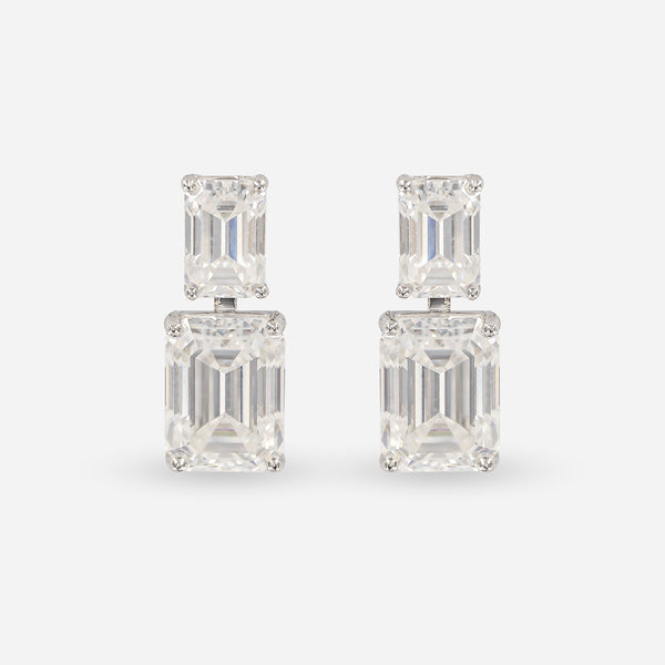 Twiny Solitaire Earstuds 14K White Gold