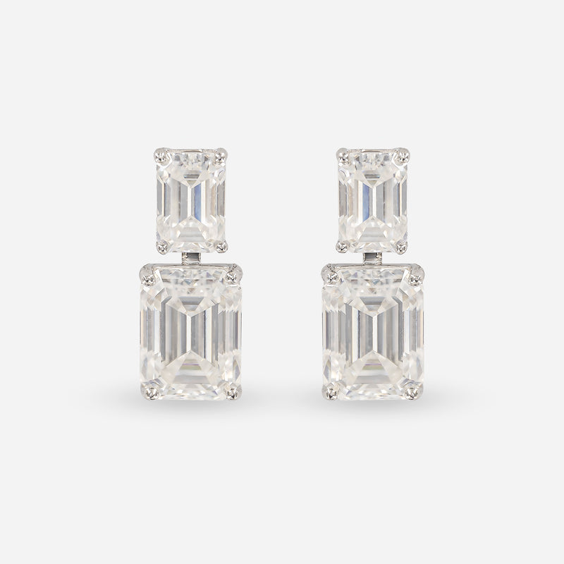 Twiny Solitaire Earstuds 14K White Gold