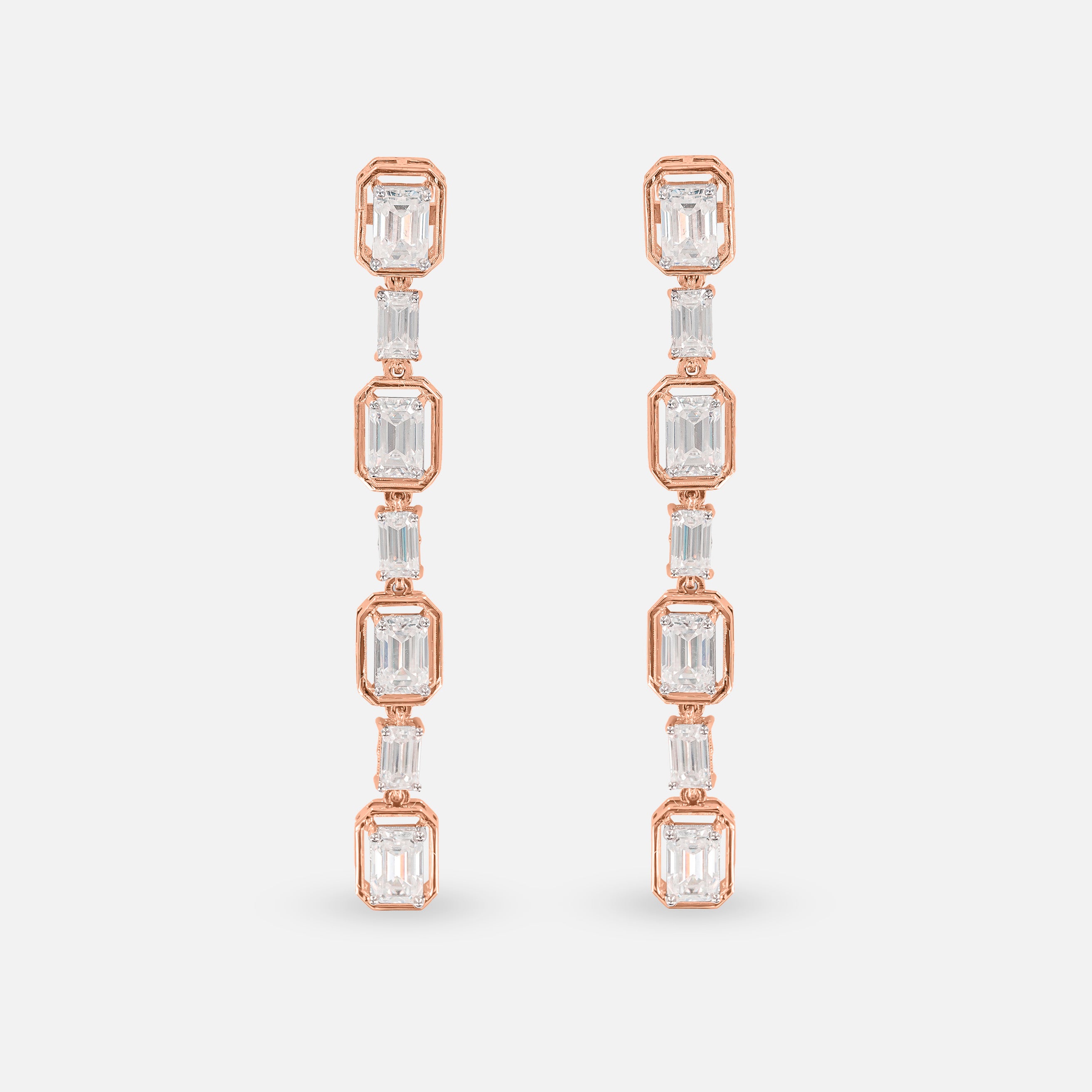Glimmering Long Earrings 14K Rose Gold