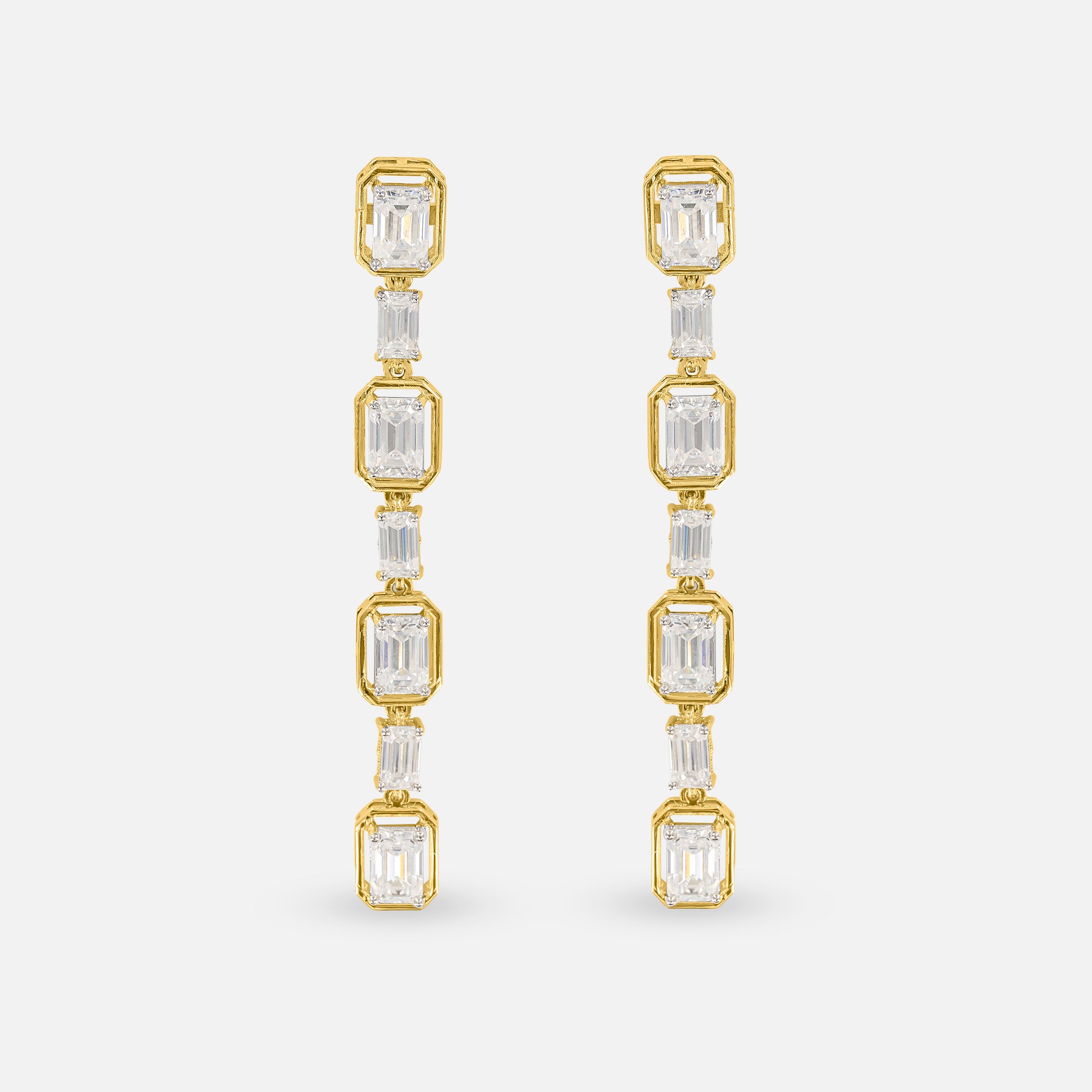Glimmering Long Earrings 14K Yellow Gold