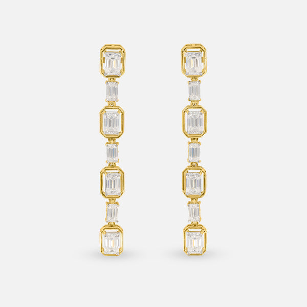 Glimmering Long Earrings 14K Yellow Gold
